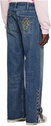 Stockholm (Surfboard) Club Blue Lace-Up Jeans