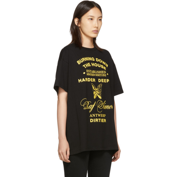Raf Simons Black Oversized Harder Deeper T-Shirt Raf Simons