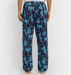 Desmond & Dempsey - Printed Cotton Pyjama Trousers - Blue