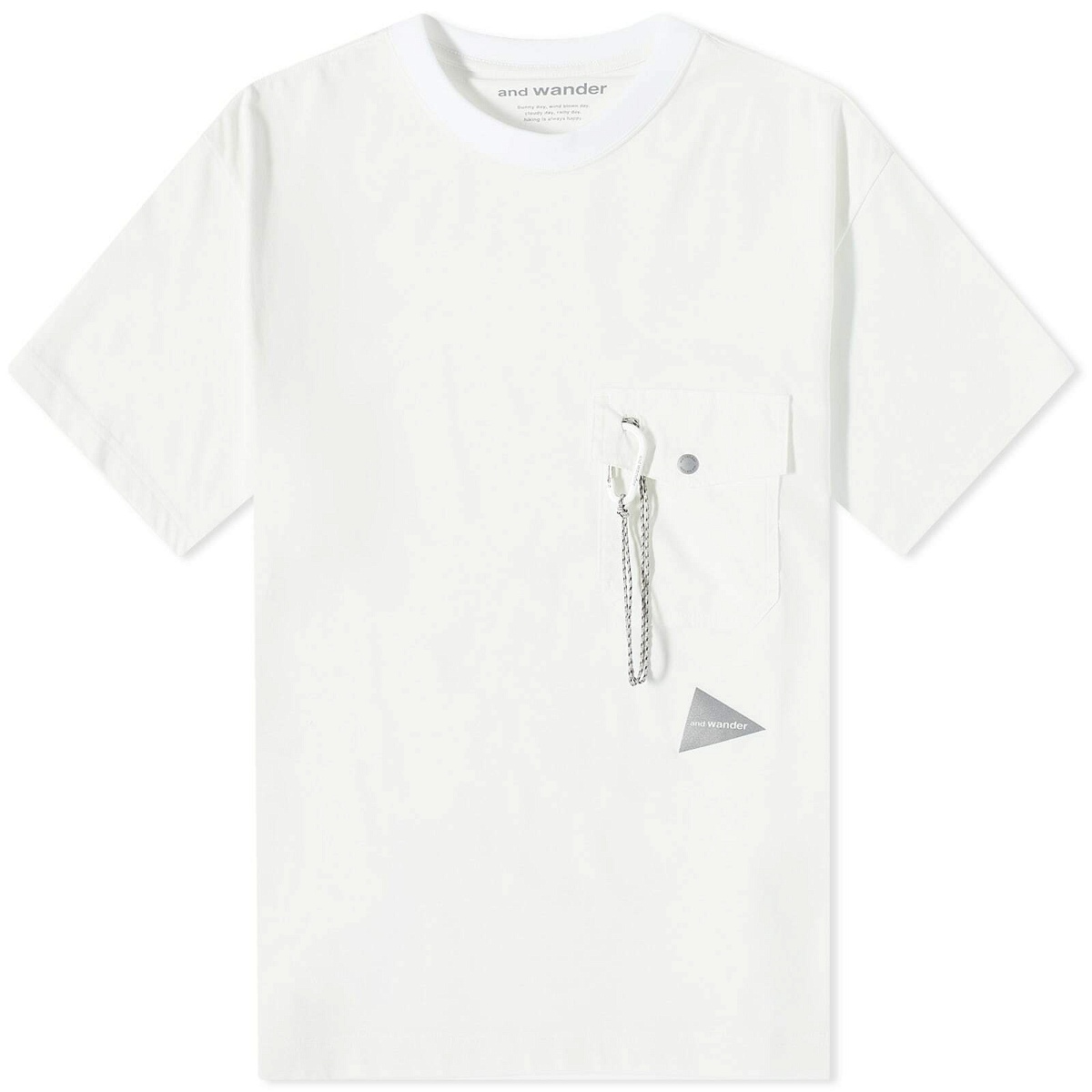 And Wander Men's Pocket T-Shirt in Off White and Wander