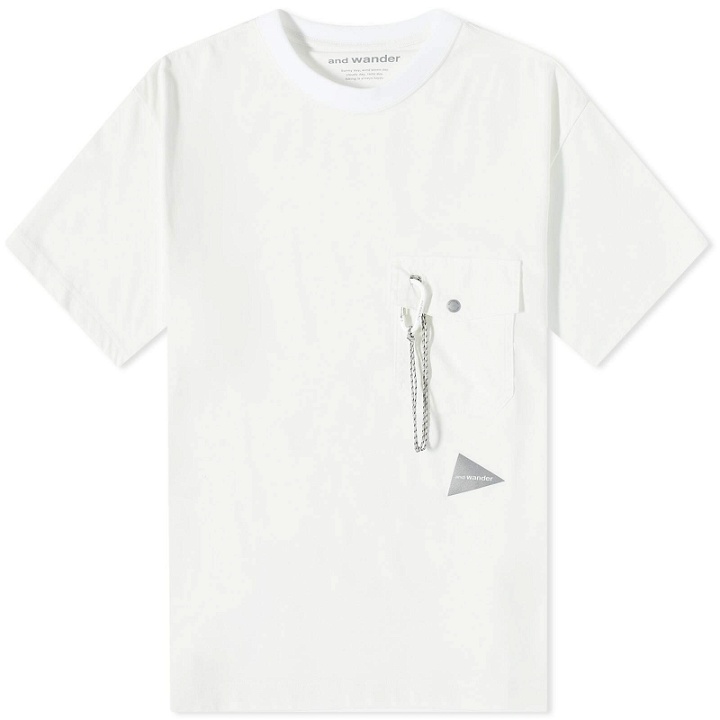 Photo: And Wander Men's Pocket T-Shirt in Off White