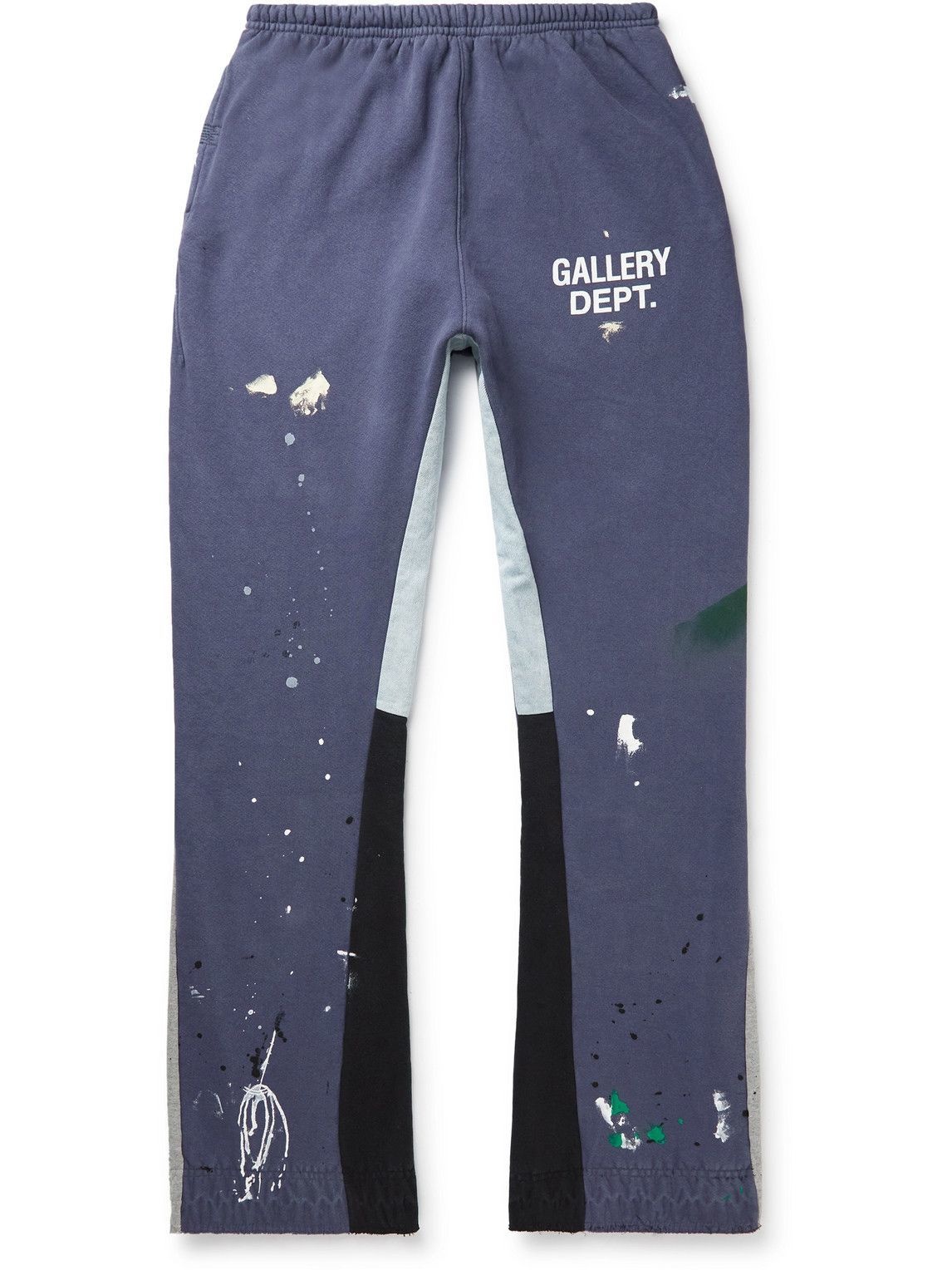 GALLERY DEPT. Flared Paint-splattered Logo-print Cotton-jersey Sweatpants  Xl - Gray