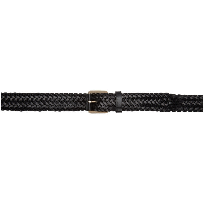 Brioni Black Woven Leather Belt Brioni