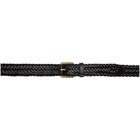 Brioni Black Woven Leather Belt