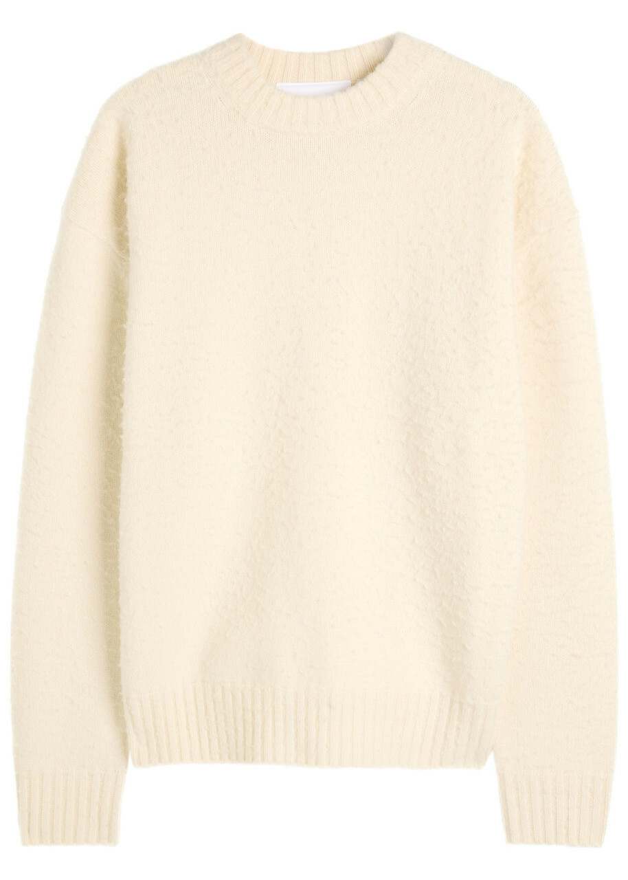 Axel Arigato Miles Textured Wool-blend Jumper Off White