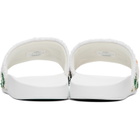 Casablanca White Embroidered Terry Slides