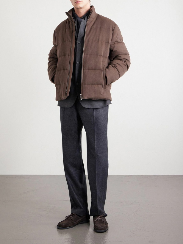 Photo: Zegna - Quilted Oasi Cashmere Down Jacket - Brown