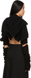 Yohji Yamamoto Black Cropped Hoodie