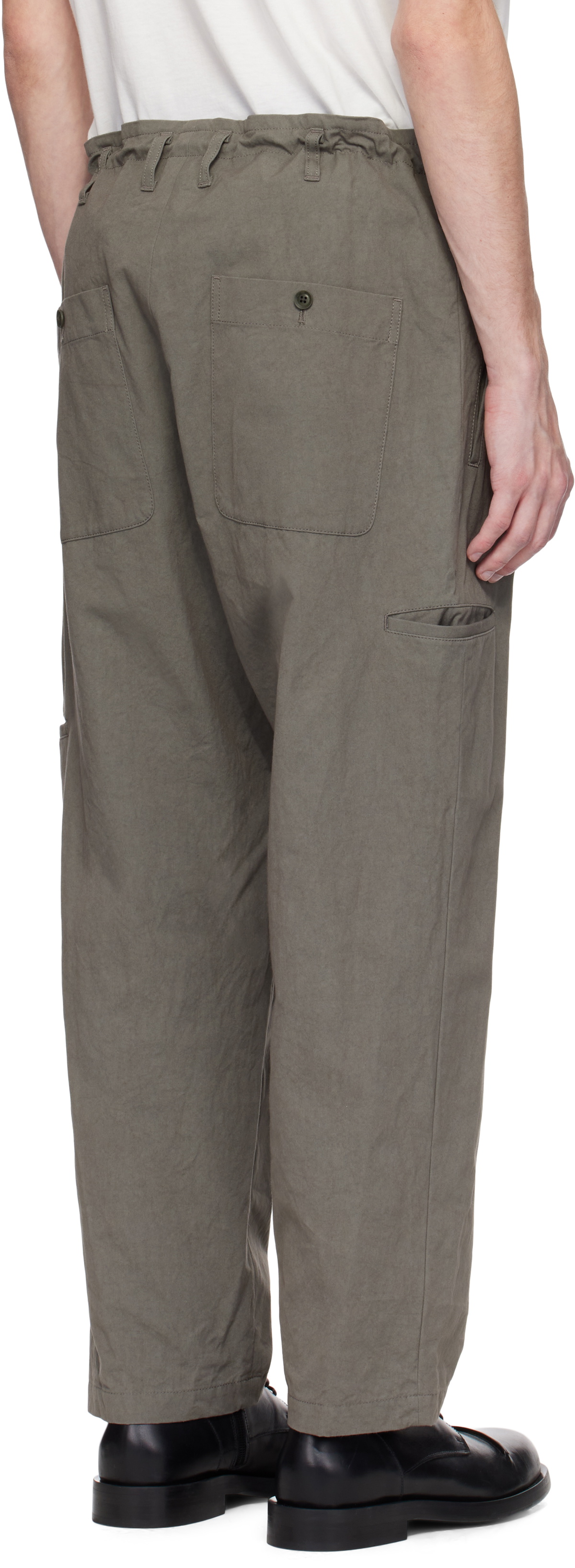 Y's For Men Gray Cotton Cargo Pants