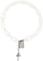 MM6 Maison Margiela White & Silver Cover Necklace