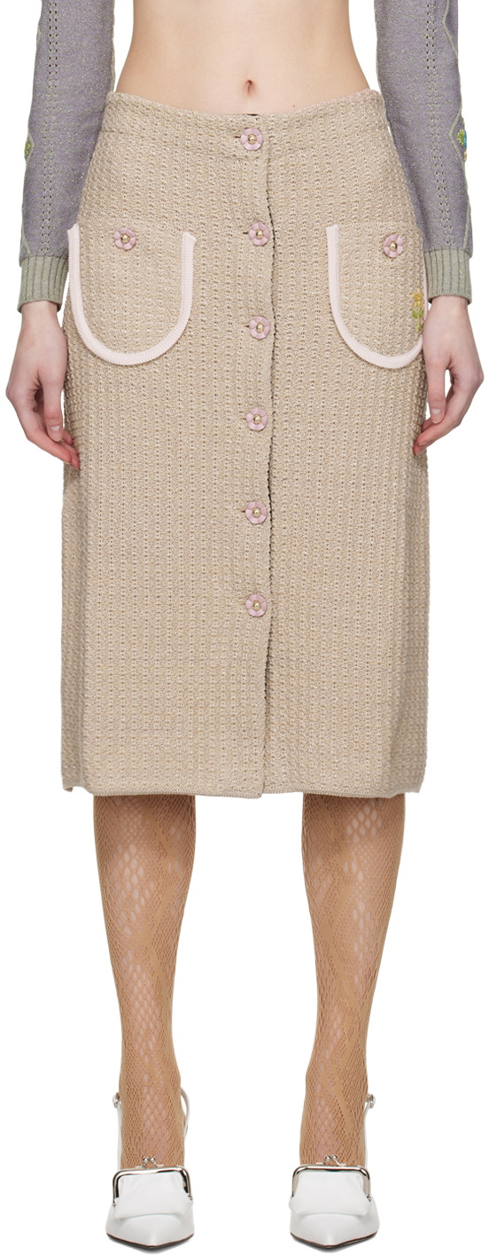 Cormio Beige Lucia Midi Skirt