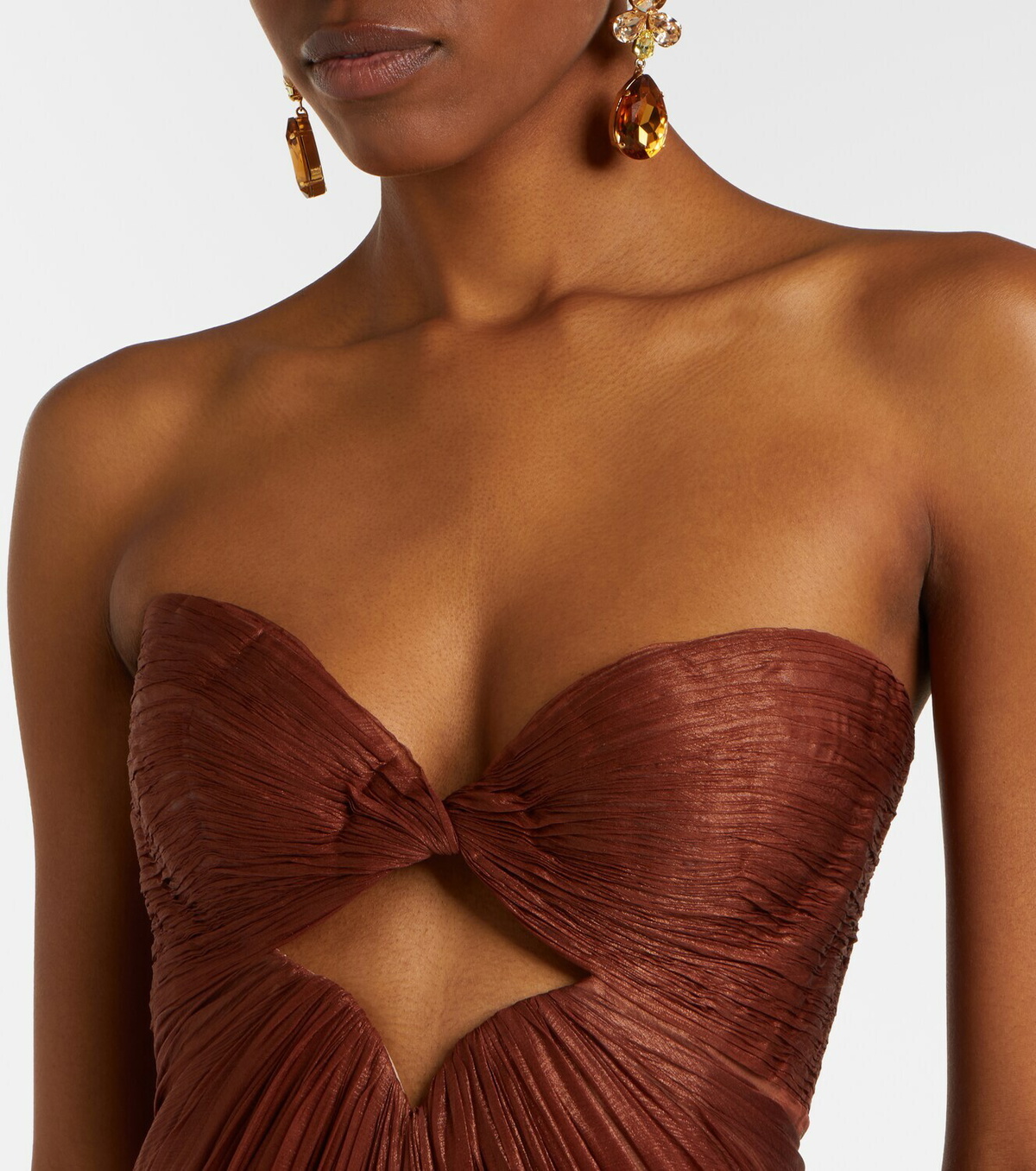 Maria Lucia Hohan Rachel draped silk muslin bustier gown