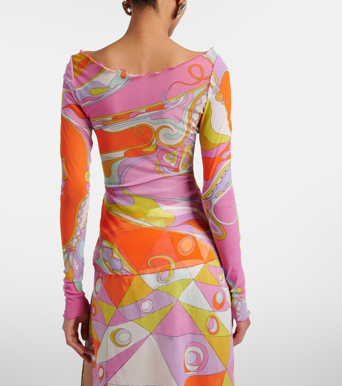 Pucci Orchidee sheer tulle top