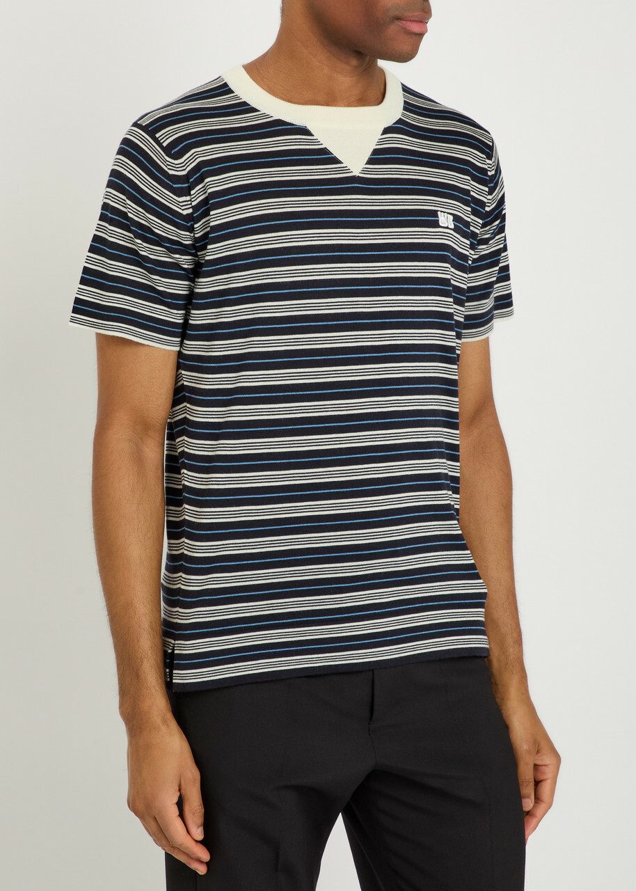Wales Bonner Song Striped Fine-knit Wool-blend T-shirt Multicoloured 1