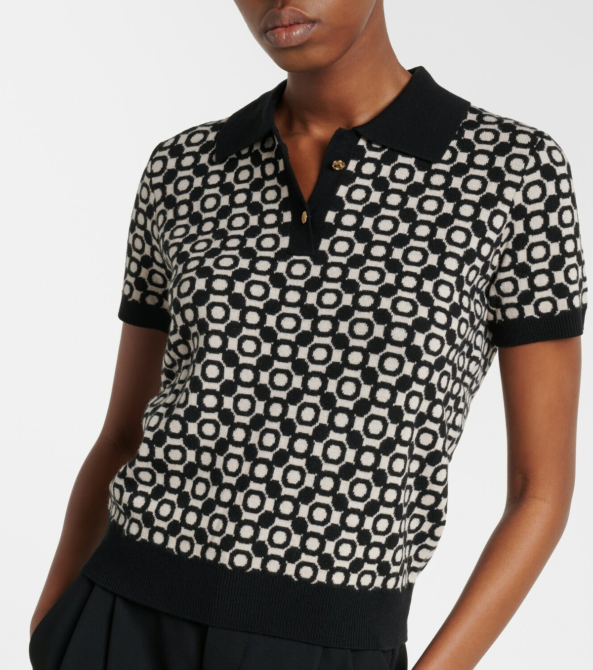 'S Max Mara Medera wool jacquard polo sweater