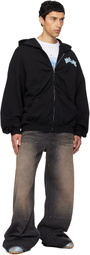 We11done Black Angel Rock Zip-Up Hoodie