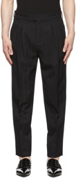 Saint Laurent Black Wool Sripe Trousers