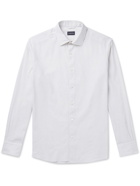 ERMENEGILDO ZEGNA - Cutaway-Collar Mélange Slub Linen and Cotton-Blend Shirt - White