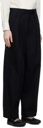Y's Black Single-Pleated Trouser