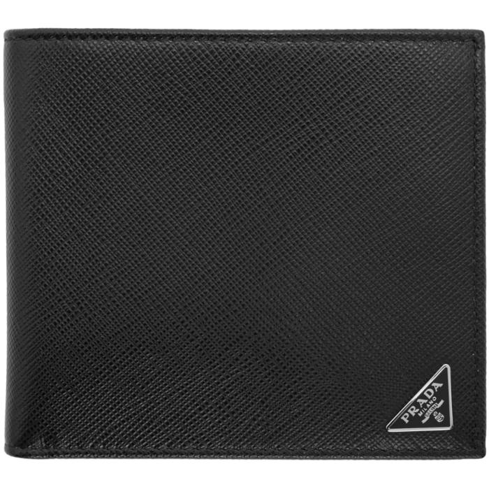 Photo: Prada Black Triangle Logo Wallet