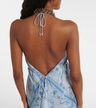 Etro Paisley asymmetric silk maxi dress