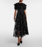 Rodarte Ruffled floral organza midi dress