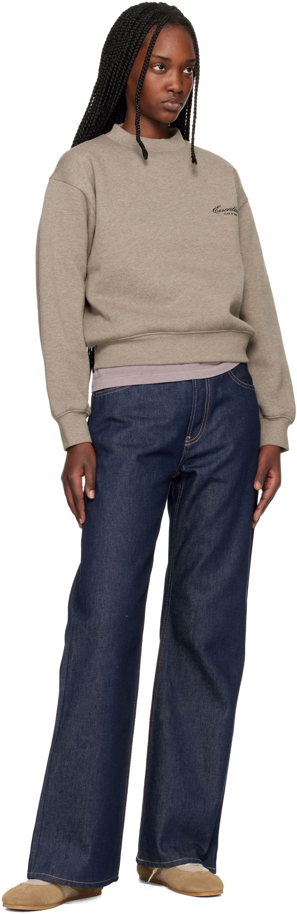Fear of God ESSENTIALS Brown Classic Crewneck Sweatshirt