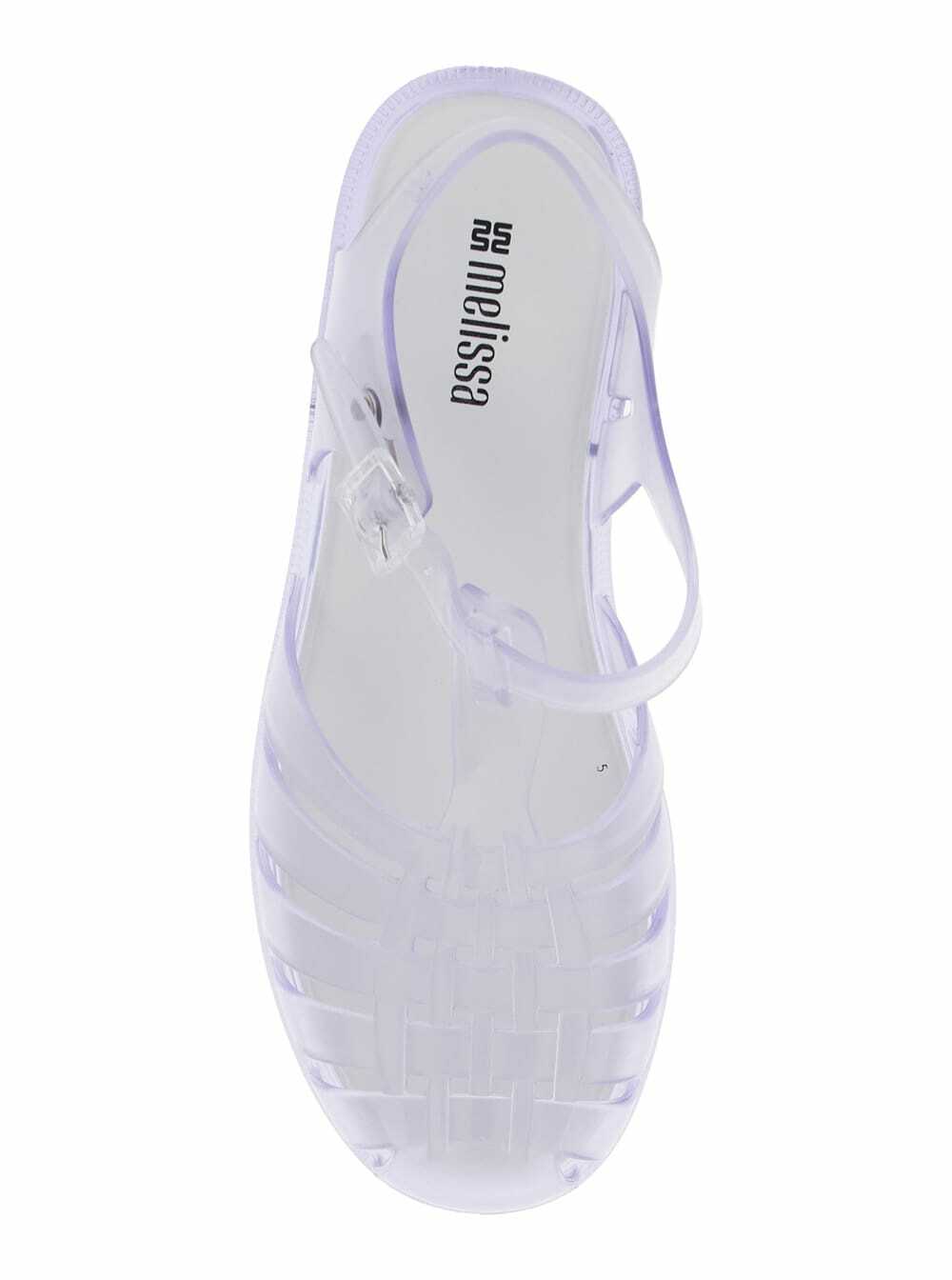 Melissa possession White Sandals With Cage Design And Adjustable Buckle Closure In Tech Fabric Woman