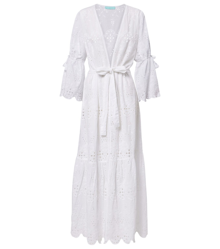 Photo: Melissa Odabash Talitha broderie anglaise belted cotton kaftan