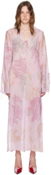 Acne Studios Pink Printed Maxi Dress