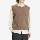 Róhe Men's Boiled Wool Knitted Vest in Taupe Melange