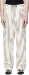 LGN Louis Gabriel Nouchi White Wide-Leg Striped Jogging Trousers