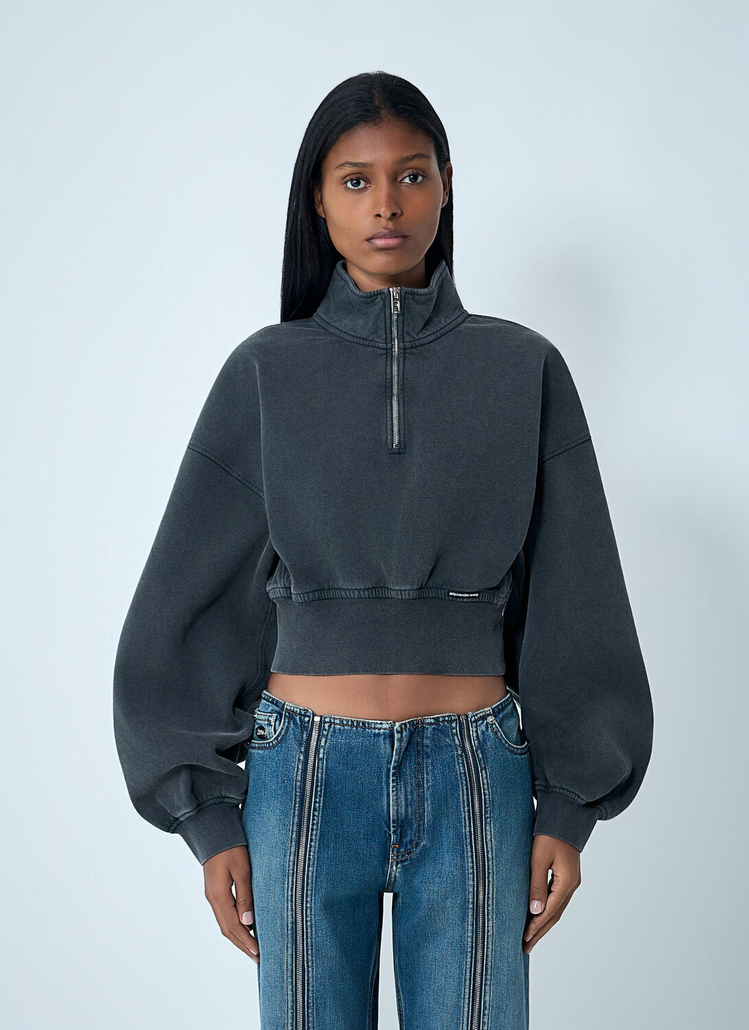 Alexander Wang Logo Motif Zip-Up Sweateshirt