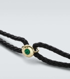 Octavia Elizabeth Parachute Nesting Gem 18kt gold bracelet with emerald