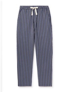 Howlin' - Tropical Straight-Leg Striped Cotton-Blend Seersucker Drawstring Trousers - Blue