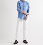 Massimo Alba - Genova Slim-Fit Pinstriped Cotton and Linen-Blend Shirt - Blue