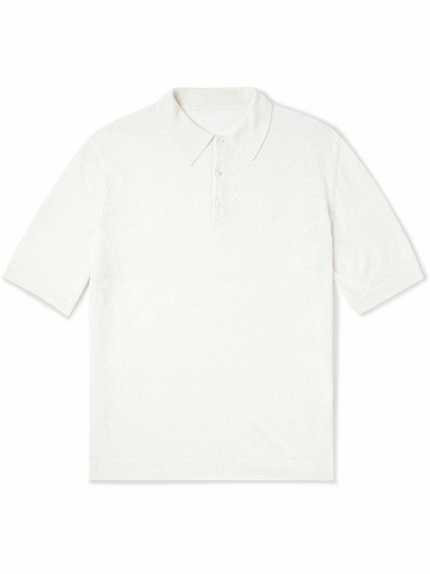 Photo: Anderson & Sheppard - Linen Polo Shirt - White