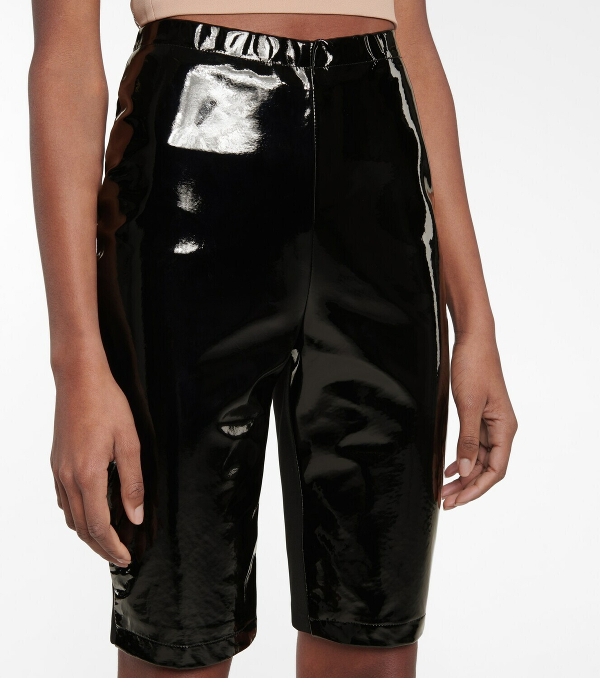 Patent leather biker on sale shorts