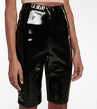 David Koma Patent leather biker shorts