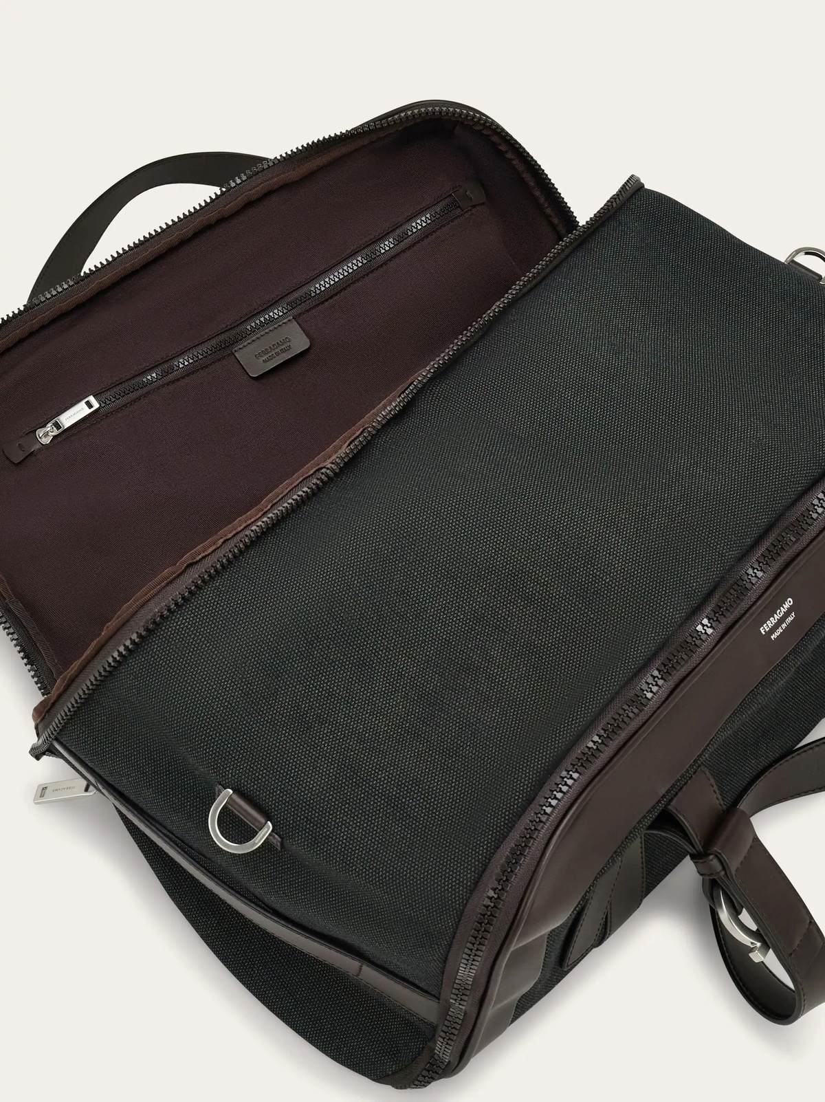 Ferragamo Mens Foldable weekend bag in Green