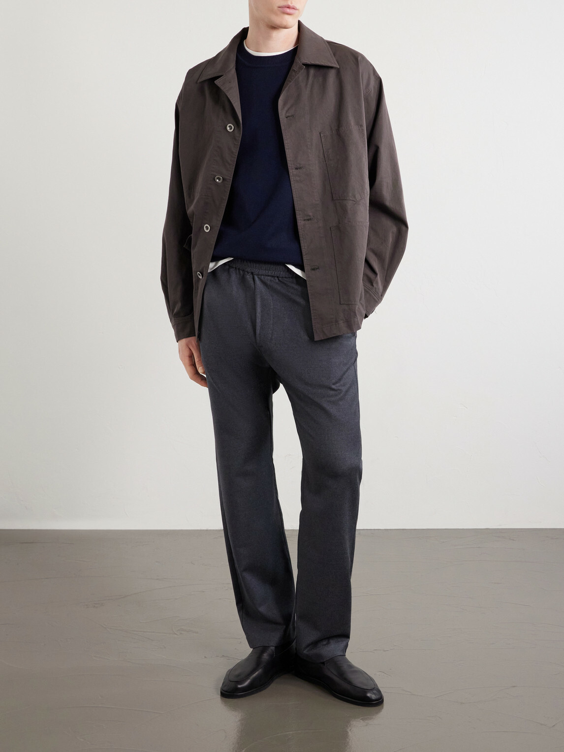 Barena - Bativoga Straight-Leg Wool-Blend Drawstring Trousers - Gray