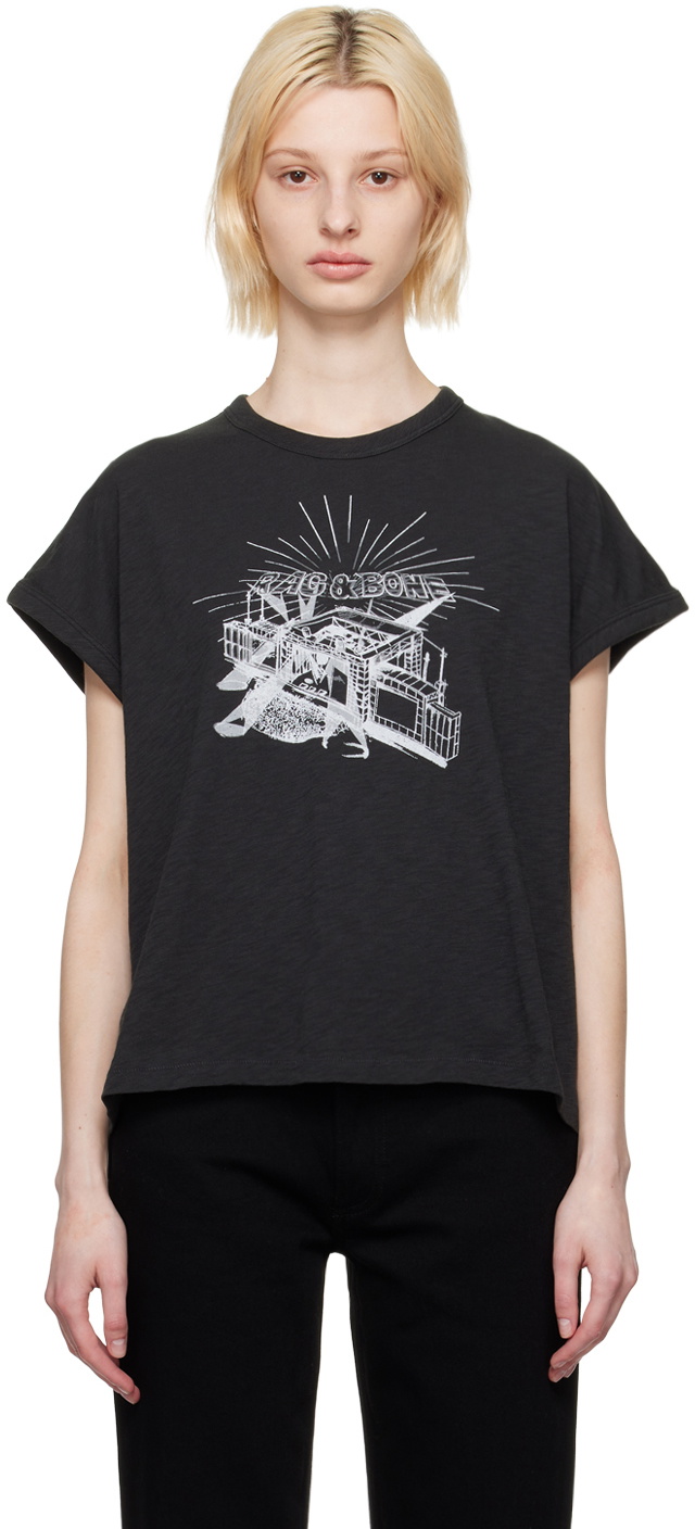 rag & bone Black RB Band T-Shirt Rag and Bone