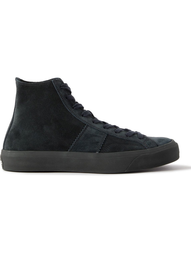 Photo: TOM FORD - Cambridge Suede High-Top Sneakers - Blue