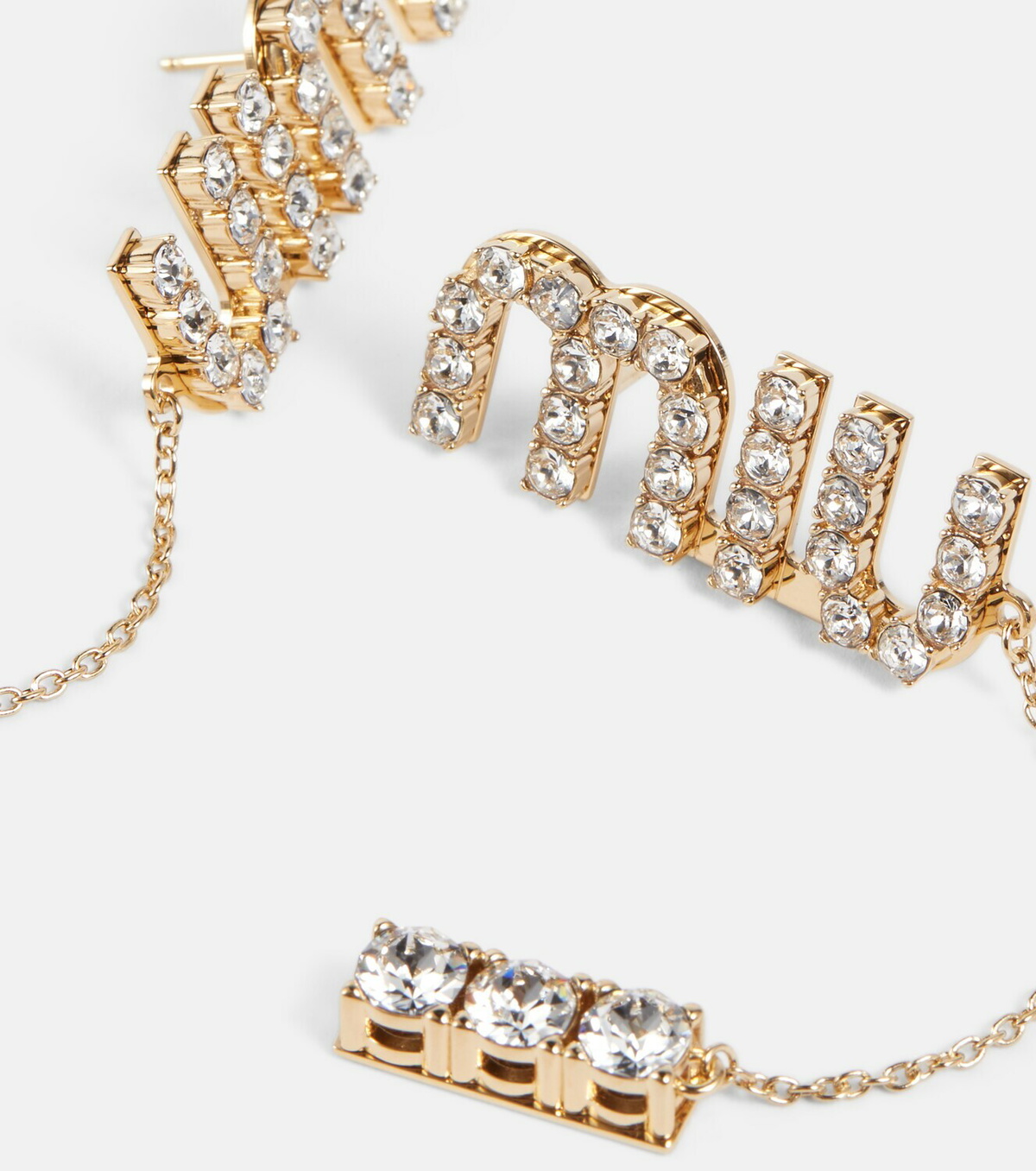 Miu Miu Logo crystal-embellished earrings Miu Miu