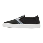 Marcelo Burlon County of Milan Black and Grey Wing Slip-On Sneakers