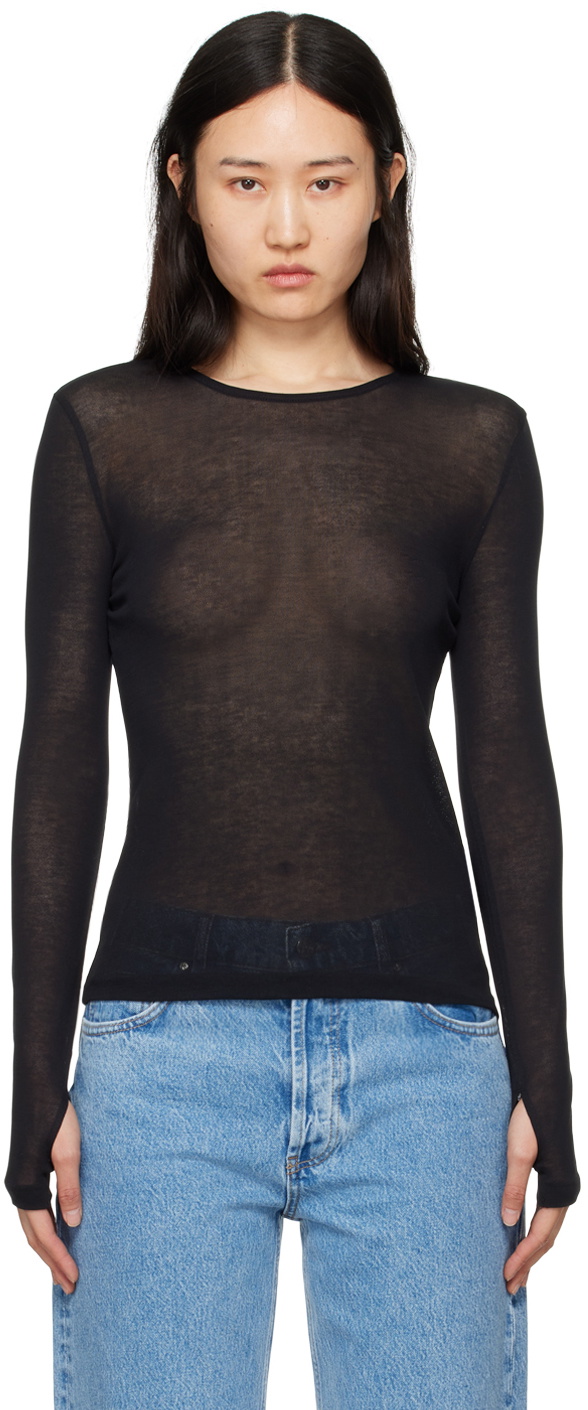 BITE Black Transparent Long Sleeve T-Shirt