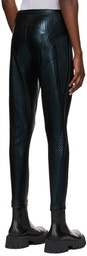 Mugler Black Shiny Embossed Trousers