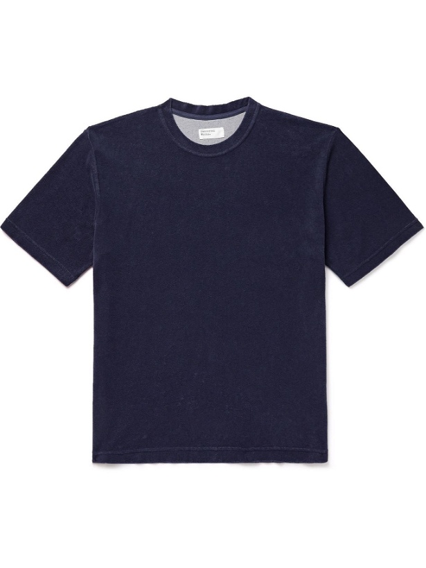 Photo: UNIVERSAL WORKS - Cotton-Blend Terry T-Shirt - Blue