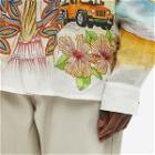 Casablanca Men's Spirit Lake Long Sleeve Linen Shirt in White/Multi