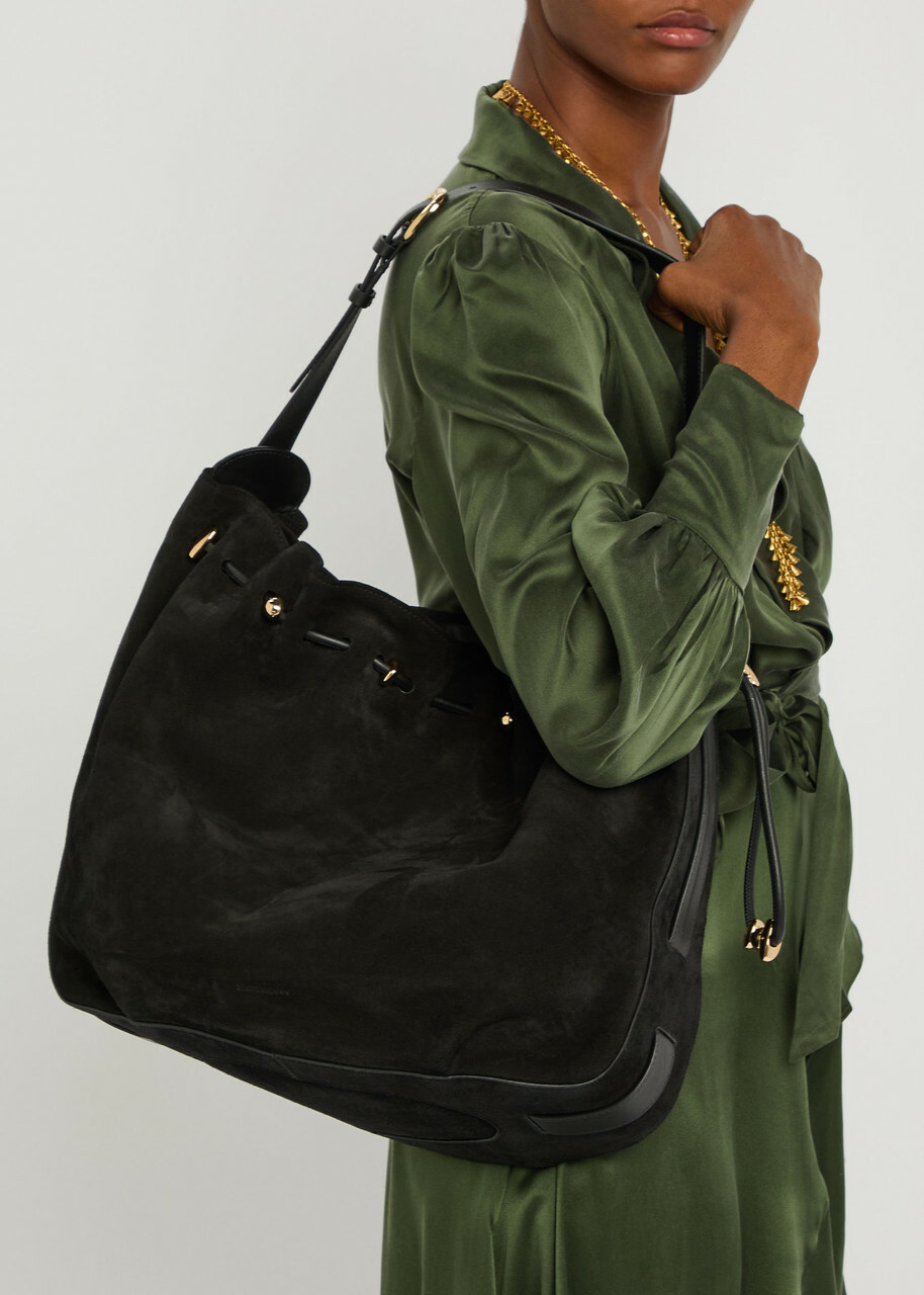 Zimmermann Halcyon Large Suede Shoulder bag - Black - One Size